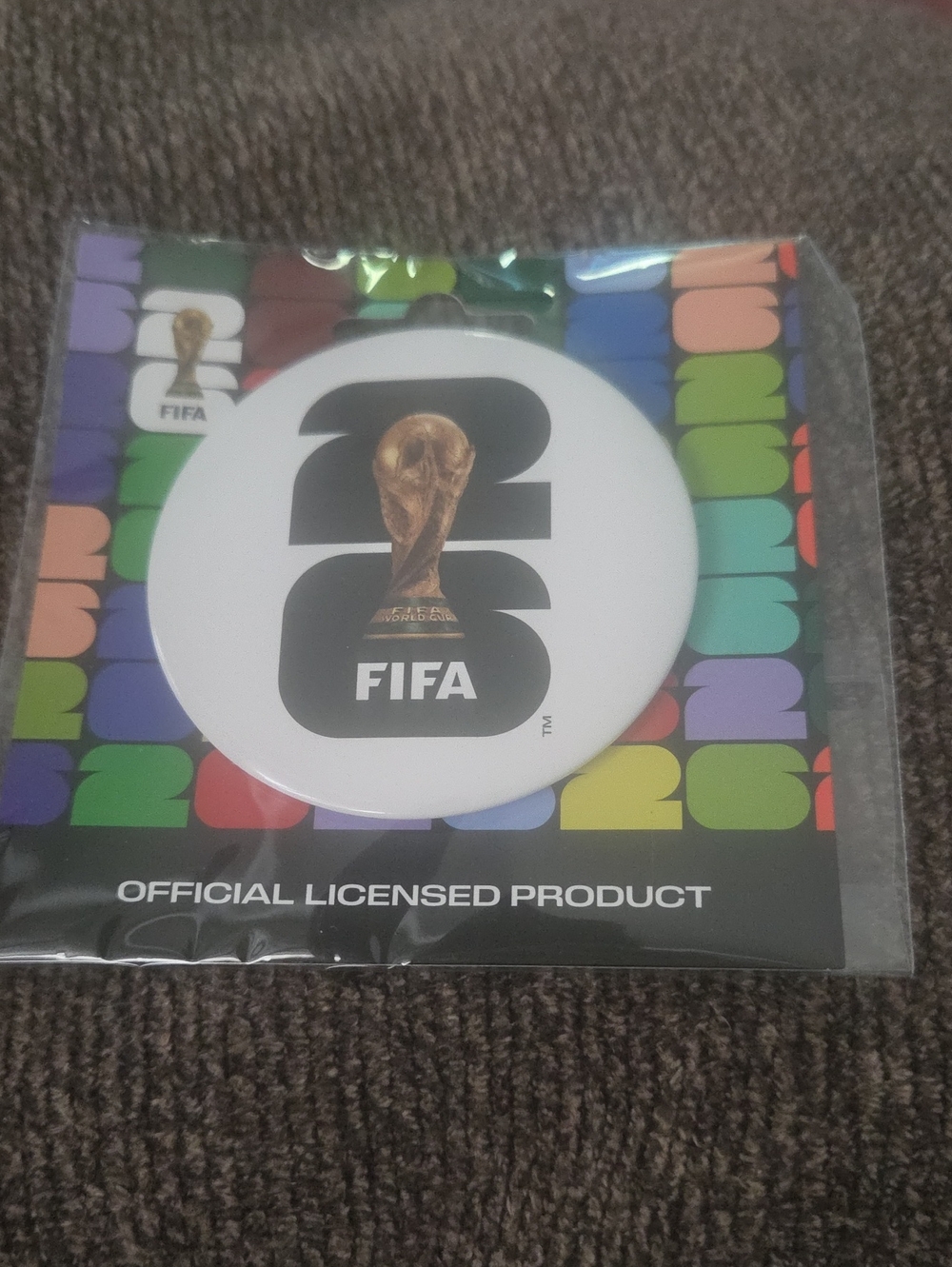 White & Gold World Cup Badge Pin - Official Licensed Product